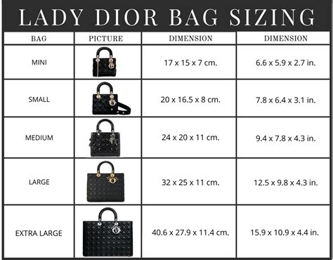 ukuran lady dior medium|Lady Dior handbags size guide.